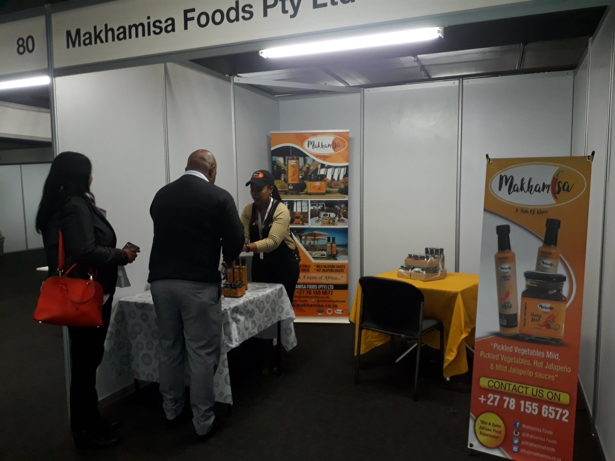 MakhamisaFoods's tweet photo. The show is on at the #IndSA18 Summit at tbe Sandton Convention Centre. @PokaneLeluma @Nta2Portia @InvestSAGauteng @TheGGDA @the_dti @InnovHub @KasiEats @Shoprite_SA @PicknPay https://t.co/u8y5nGFHQv