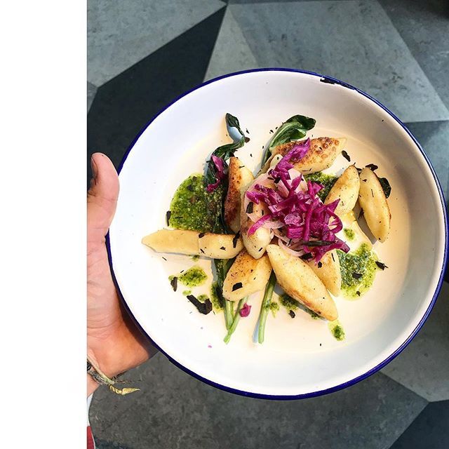 SciGalleryCafe's tweet photo. #kopytka
Boiled, then fried in brown butter, served with nettle pesto and pickled red cabbage
#cafe
#polishweek
#polishfood
#kopytka
#pickles
#polskiejedzenie
#chef
#love
#food
#dublin
#dublincafe
#cheflife https://t.co/P23RXlDir8 https://t.co/3fuSk78Lz3