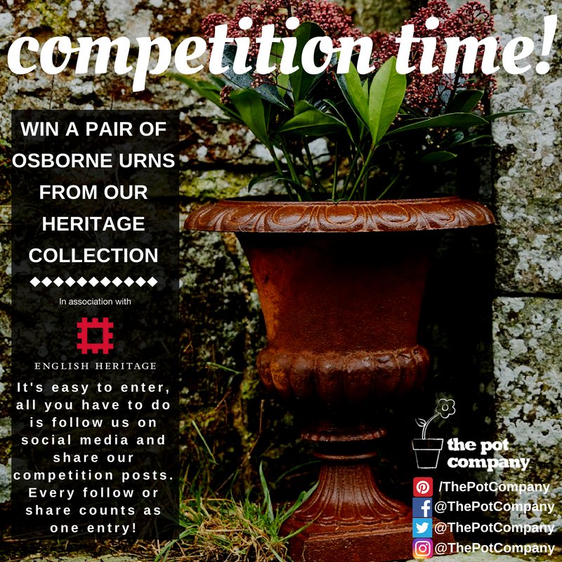 This #NationalGardeningWeek we’re giving away a pair of our Cast Iron Osborne Urns created in association with #EnglishHeritage! To enter our #competition all you have to do is #follow us on social media and share our competition post! Hurry - you have until the 6th May! #Win