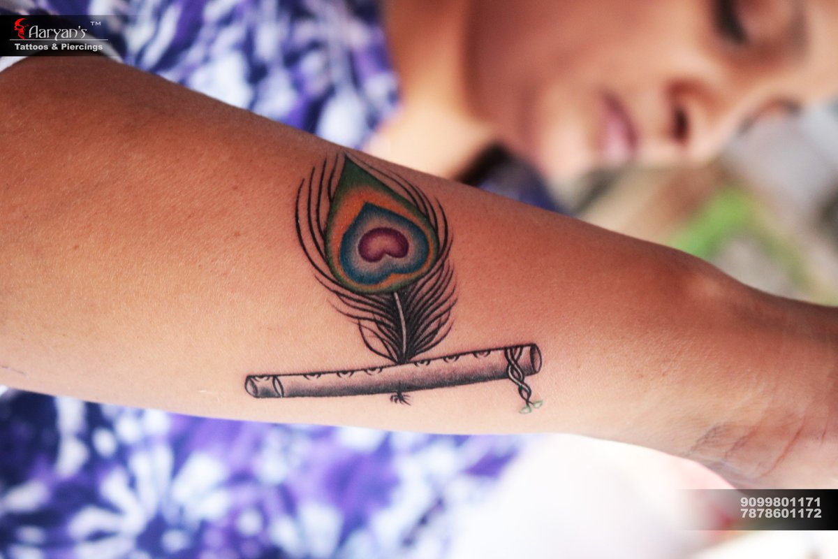 Flute and feather tattoo designs  peacock feathers tattoo  flute tattoos   top 15 tattoo ideas  YouTube