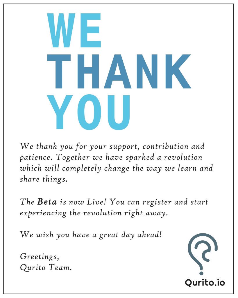 QuritoOfficial's tweet photo. We thank you! #qurito #beta https://t.co/ajswp1Lv7u