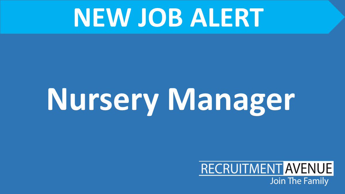 RecruitmentAve's tweet photo. Check out the link – https://t.co/qoV7vgUncF or call us on 0800 6890 736 for more details of the new role. #Nursery #NurseryManager #ChildCare https://t.co/pCUqREW3p0