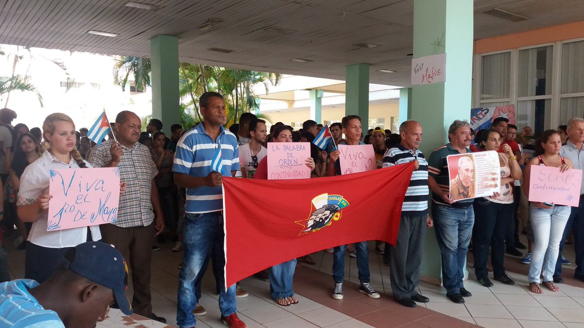 catedra_Che_uci's tweet photo. Trabajadores de la Facultad 3 @universidad_uci  ratifican su presencia este #1Mayo en el Desfile de los Trabajadores de #Cuba. VIVA EL 1ero DE MAYO!!!!!!!  UNIDAD, COMPROMISO Y VICTORIA. @yadianperez @silvanouci @nataliauci16 @nicado3 @jrivera891228 @Juan_G_Leon @lrdguezglez https://t.co/GQD2AKlGUe