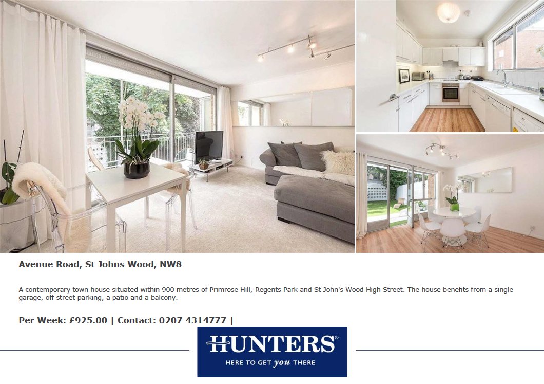 HuntersNW6's tweet photo. Maybe you're looking for a property in NW8?
Follow our Maida @HuntersW9 page.
We will help you get there.

#W9 https://t.co/dRfOYyU4yI