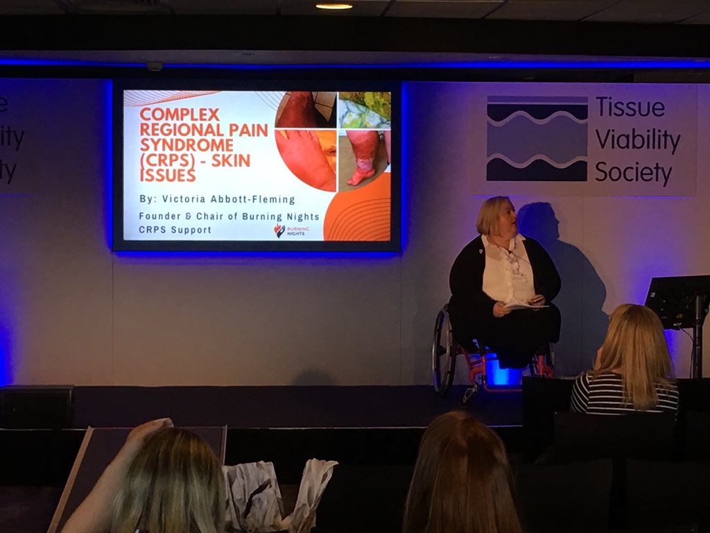 BNightsCRPS's tweet photo. Thank You so much to @TVSUK trustees & committee for inviting me to speak at this year’s conference! It was great to be able to provide crucial information about Complex Regional Pain Syndrome & the skin issues. We hope your members enjoyed the talk #TVS2018 https://t.co/xIGFB3Cc8S