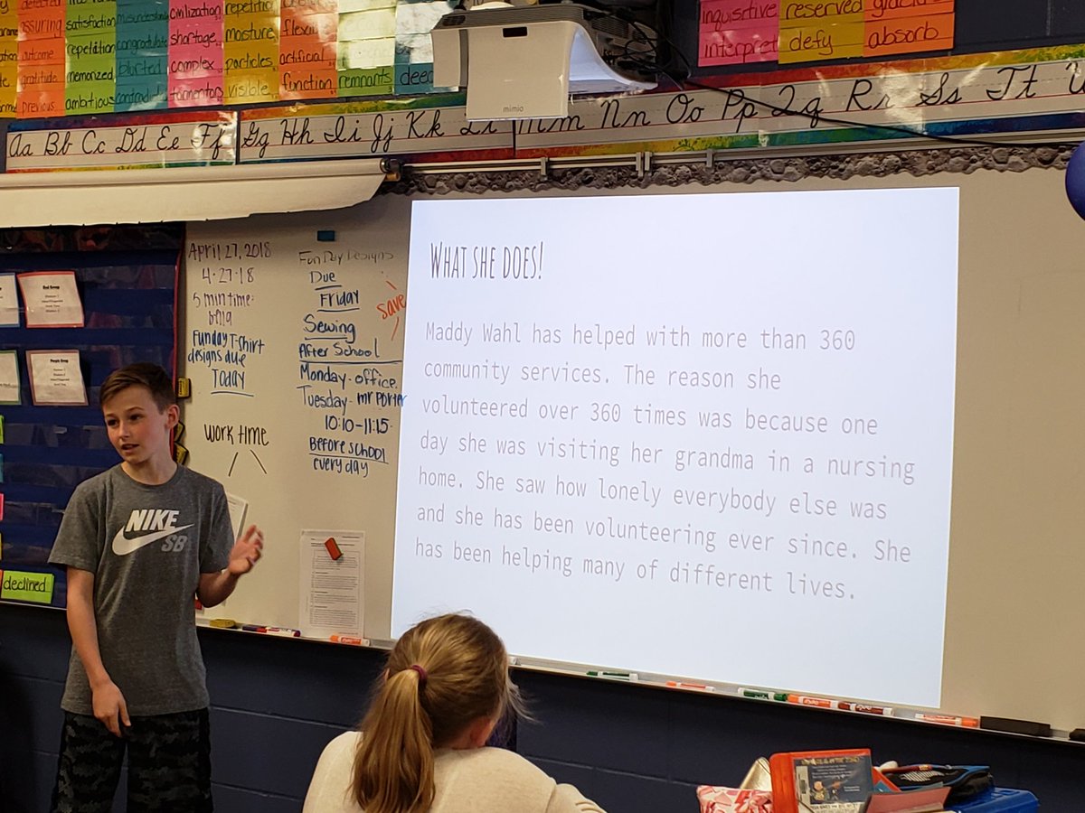 MissFitzBPS's tweet photo. Day 5 of #goodhumanproject presentations! Maddy Wahl, Candace Gregory with the @OpenDoorMission, Amber Vallier, Kelly Gomez-Johnson @benningtonelem https://t.co/r303spn5EF