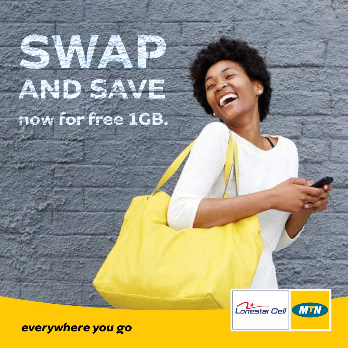 MTNlonestar's tweet photo. Swap your SIM to LTE at any of our service centers to enjoy super-fast internet free of charge and get 1GB free data. #SwaptoSave https://t.co/jNT1ihrZ7a