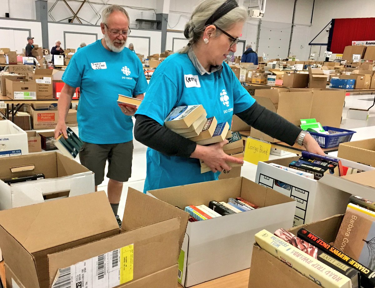 CBCDoCrew's tweet photo. Attention book lovers! We are recruiting Do Crew-ers to help sort books at the CBC @CalgaryReads Big Book Sale this Thursday morning. Email docrew@cbc.ca to sign up. https://t.co/eBFIU877SG