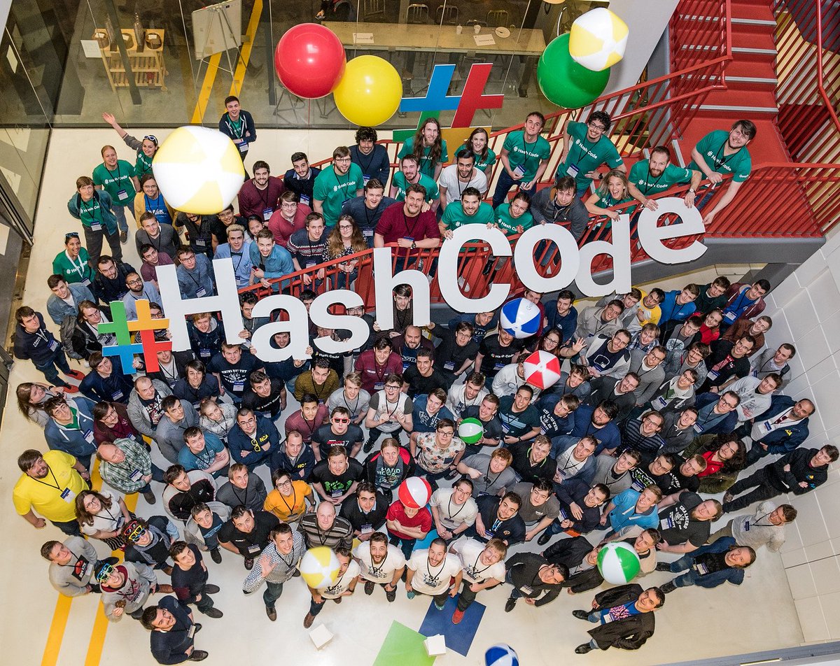 gcodingcomps's tweet image. Congrats to team ( ._.) ( ._. ) (._.) (._. ) from Russia and Belarus for claiming the title of #HashCode 2018 champion at Google Ireland this weekend! 🏆 Thanks to all for participating! 🎉