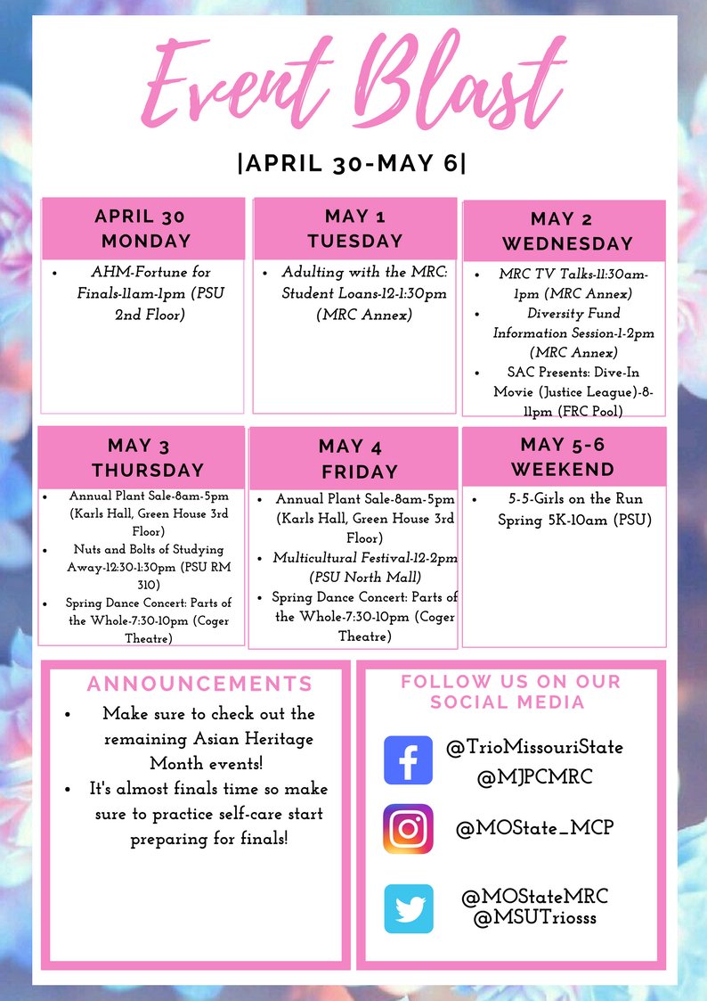 mostatemp's tweet photo. Check out the Multicultural Services Event Blast for April 30th-May 6th. There are some great events taking place #BearsOfDifference #MulticulturalServices https://t.co/CstLTgPzRe