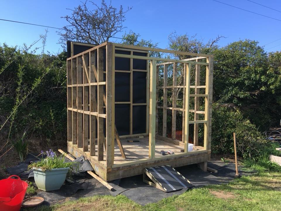 Shower and compost loo starting to come together 😀 #paddockwildcamp #compostloo