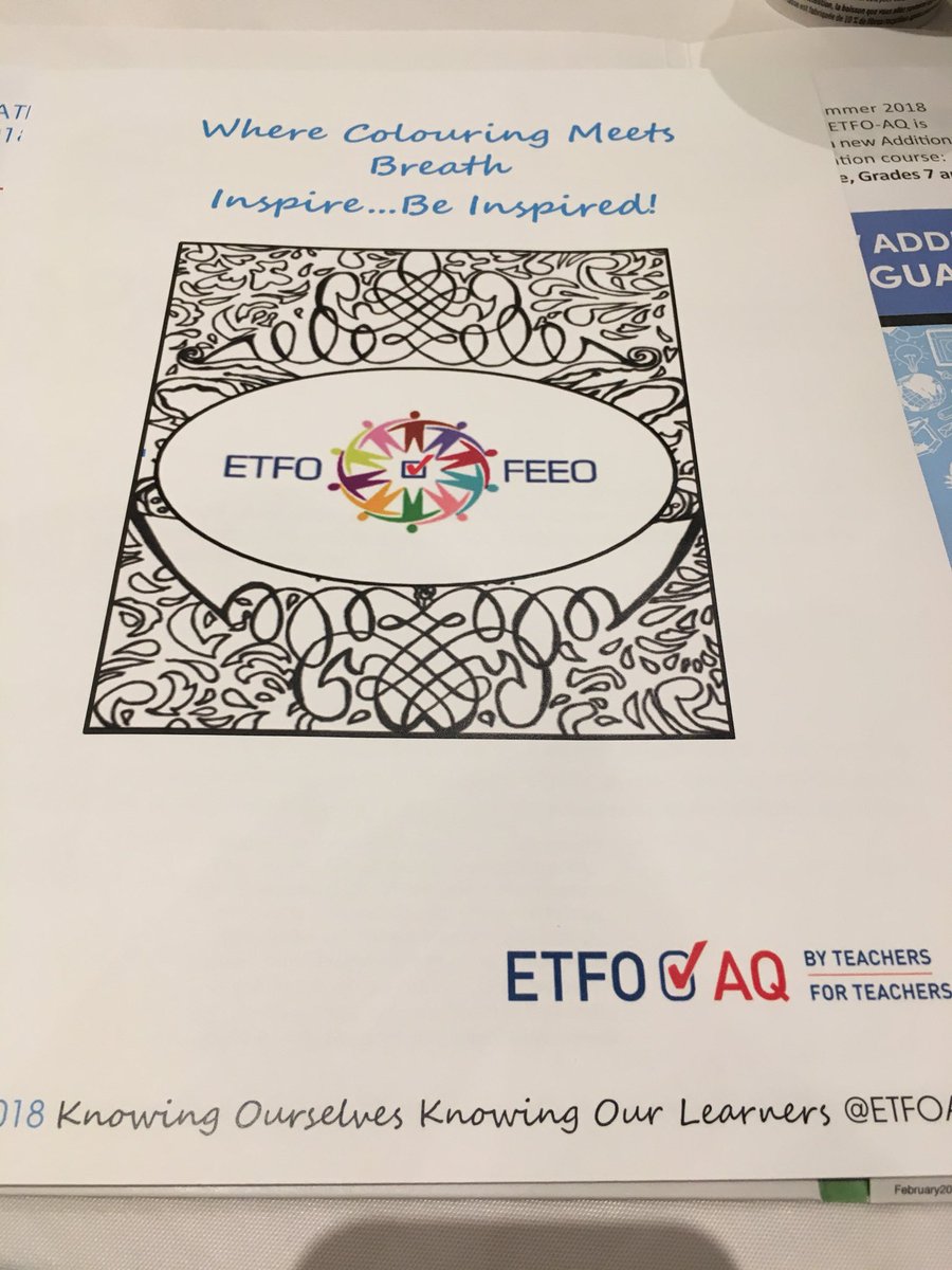 @ETFOPeel ‘s @VittaGreen designed these beautiful pages for the #ETFOInnovate2018 conference colouring book!