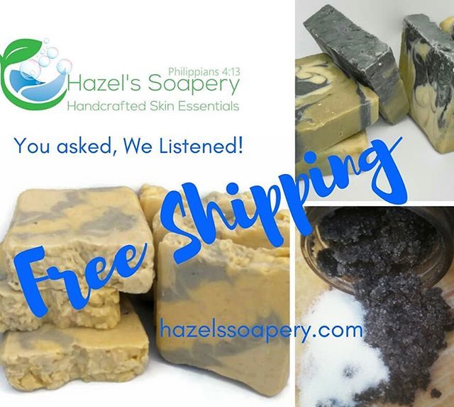 HazelsSoapery's tweet photo. Free shipping on all items. Per your request because our customers are the best!
#freeshipping #presents #custommadesoap #customersatisfaction #customerappreciation #hazelssoapery #rusticsoap #hotprocesssoap #partyfavors #largebarsoap #handmadesoap #nat… https://t.co/y5YcZr8kWl https://t.co/JBOSkGW7EG