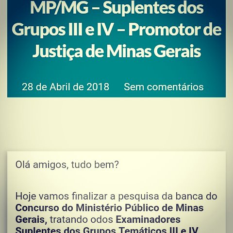 pesquisadabanca's tweet photo. Olá amigos!
Segue o link da pesquisa dos SUPLENTES DOS GRUPOS III E IV, do concurso do MP/MG – Promotor de Justiça de Minas Gerais:
https://t.co/PKsDRk3BBA
Curta e retweete!
Abraços!! #mpmg #mpemg #ministeriopublico #concursopromotor #concursomp #pesquisadabanca #mpminas https://t.co/27pGzXoyhh