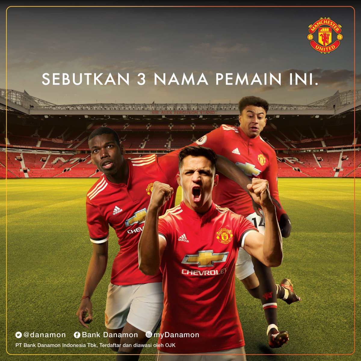 danamon's tweet photo. Menangkan 2 (dua) Original Signed Pennant De Gea!
Like & quote tweet ini, sebutkan nama 3 pemain yang ada di postingan ini, mention teman kamu, dan gunakan #SaatnyaKeOldTrafford.
Tunggu pengumuman pemenang di Instagram Story @myDanamon tgl. 7 Mei 2018
#DanamonRedMatch https://t.co/pLP1E6CGqc