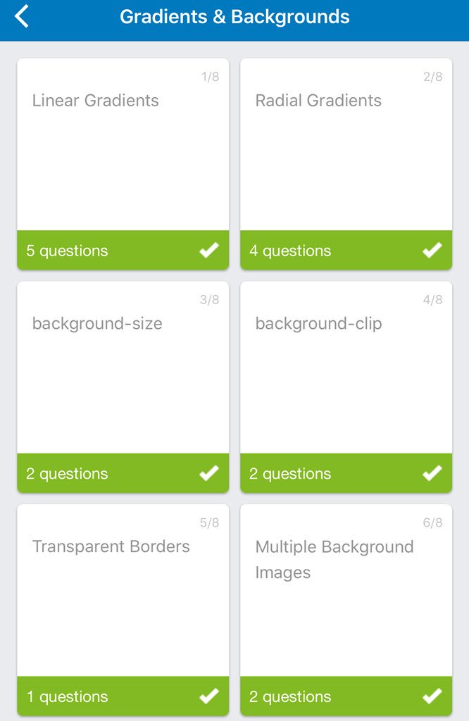 anthonydlarsen's tweet image. R197 Yesterday after I full day of fun with the girls I completed the gradients &amp;amp; backgrounds section in @SoloLearn’s #CSSFundamentals course! Only one section left to receive my #CSSFundamentals certificate! 🙂
#100DaysOfCode #CodeNewbie