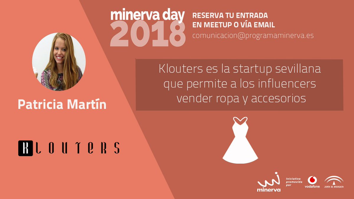 ProgramaMinerva's tweet photo. Conoce a @Klouters, el marketplace de venta de ropa y complementos de #influencers, en #MinervaDay 👇
🗓 10 de mayo, 18h en @Box_Sevilla
⁉️ Proyectos Minerva, charlas y ponencias, networking. 
▶️ ¡Asistencia gratuita! https://t.co/pgJPrTGF6K https://t.co/I3loGWZpdX
