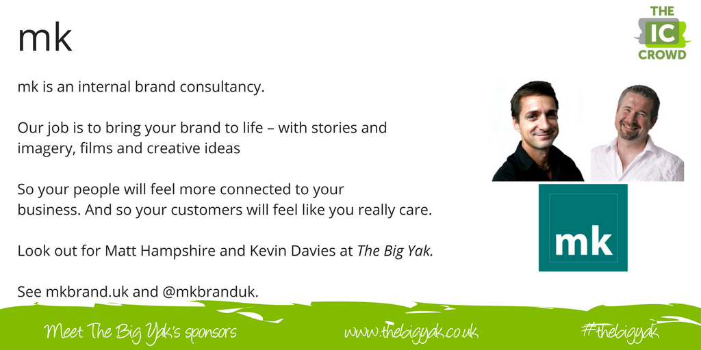 MKbrandUK's tweet photo. #TheBigYak is coming around quickly! Final tickets released Monday 14 May at 9.30am. We’re looking forward to sharing experiences and meeting like-minded #internalcommunications professionals. https://t.co/pX0Y5JiOOR