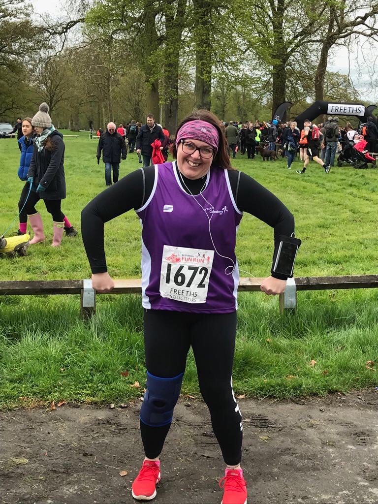 ColostomyUK's tweet photo. Thank you to Emma Turner who ran the Blenheim 7K for us at the weekend and raised over £300. Her husband has a stoma, "it hasn't been easy but with the help and support of charity's like Colostomy UK it has made it a little easier", Well done Emma #ActiveOstomates #support https://t.co/yqqk1xRBFB