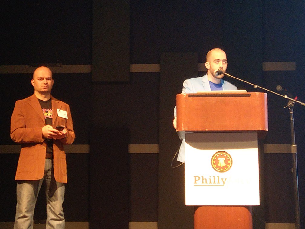 Here we go - our fearless, hairless 😁leaders @kirkevonphilly & @apexsutherland kicking off @PhillyForce 's 6th annual conference #PhillyForce18 ! Happy #PTW18 Trailblazers!