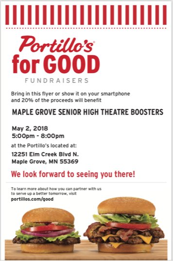 REMINDER - Portillo's fundraiser this Wednesday...