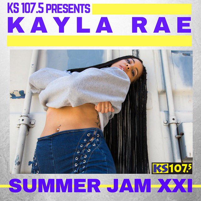 kaylaraemusic's tweet photo. Y’all! 😭😭😭😭🙏🏽🙏🏽🙏🏽🙏🏽

I’ve had to hold this in &amp; I can finally tell y’all I’m gonna be at @KS1075  summer jam XXI this year! 

Been in tears all morning since I heard my song &amp; name on the radio! Can’t tell you how crazy/excited/humled/READY I feel! https://t.co/8I81ijiSWs