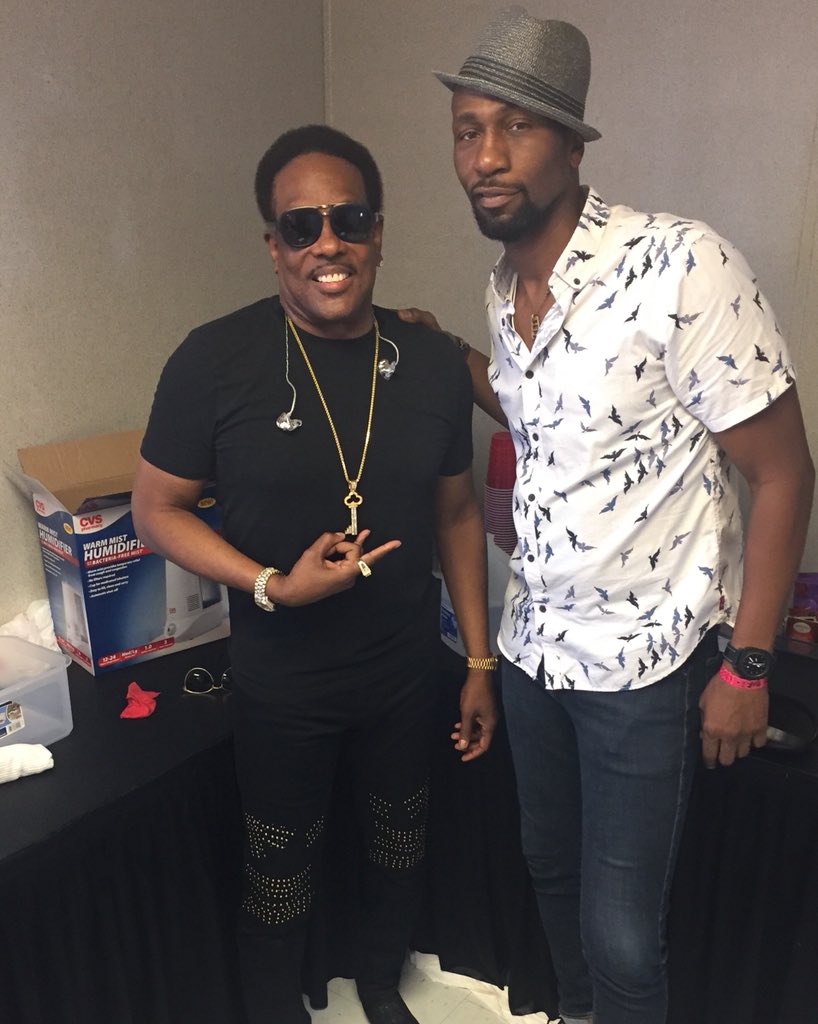 justleon's tweet photo. Gotta come see #unclecharliewilson before the show for a chat & some prayers 🙏🏿 w/ @imcharliewilson #backstage @jazzfest https://t.co/eiAE2OxPRE
