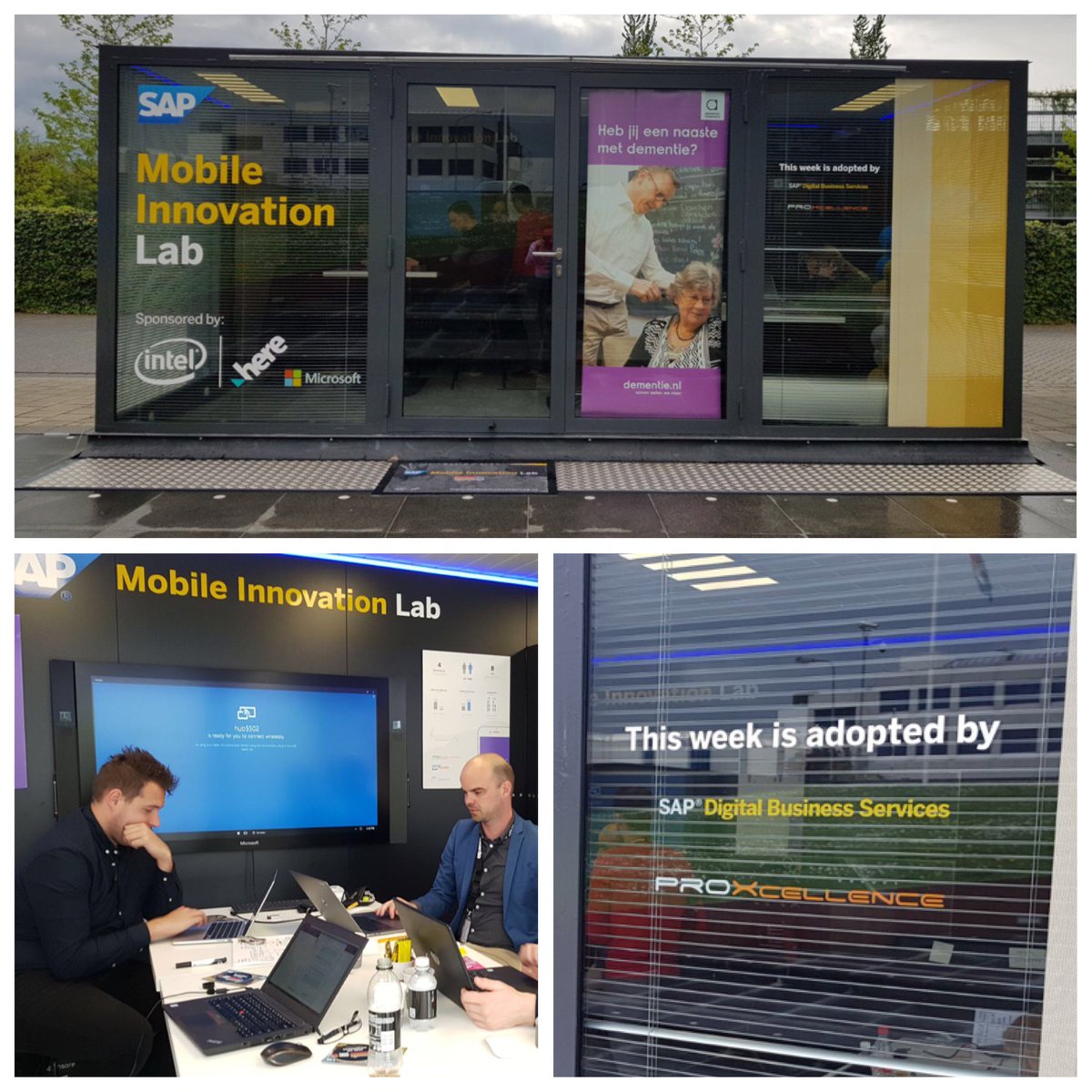 ProxcellenceNL's tweet photo. If you ain't first you're last! #TeamProXcellence first one to enter the @SAP_Nederland #innovationlab with the "Portret" app Use Case in collaboration with @alzheimernl powered by @sapcp #SAP #InnovationLab #SAPMIL https://t.co/3jQ8lkSivD