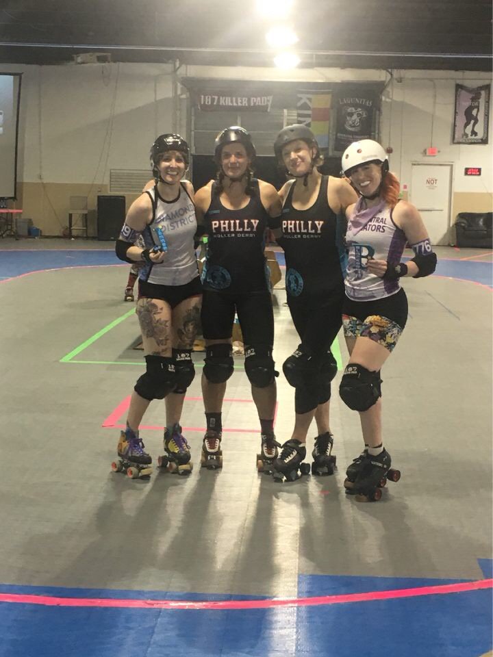 gothamderby's tweet photo. In more exciting derby this weekend, our Grand Central Terminators took on @prdskates! Final score was 167-133 in favor of Philly's Block Party. Gotham's MVPs were Sally Handsome and Miss U.S. Slay! #ChooFingChoo #GrandCentralTerminators #GGRD https://t.co/1K2zdSgUj5