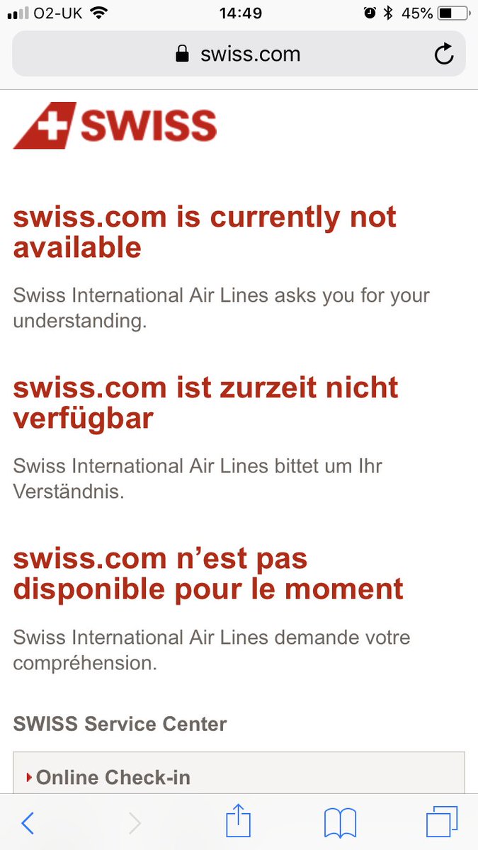 Raadders's tweet photo. @FlySWISS Thank you for your reply, however this is unhelpful as the website is unavailable. Please let me know how to claim compensation. https://t.co/hySYsZOItP