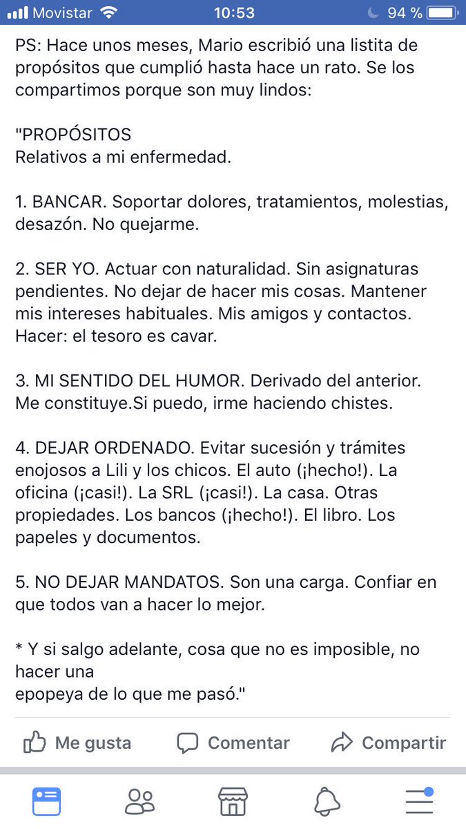 Murió un profe muy querido de la facultad y dejó esta listita de cosas para hacer. Me mató del amor.