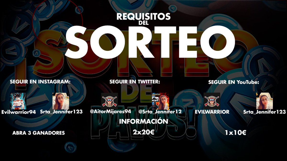 AitorMijares94's tweet photo. -SORTEO DE PAVOS DE JENNIFER Y EVIL-
SEGUIR INSTA JENNI:@srta_jenifer123
SEGUIR ISTA EVIL:@evilwarrior94
SEGUIR TWIT JENNI:@Srta_Jennifer12 
SEGUIR TWIT EVIL:@AitorMijares94 
SUB JENNI:https://t.co/VX7aWBSpJp
SUB EVIL:https://t.co/3XlyCwjcAc
DAR RT🔁MG ❤️
MENCIONA DOS AMIGOS✅ https://t.co/SuHa3AbvxK