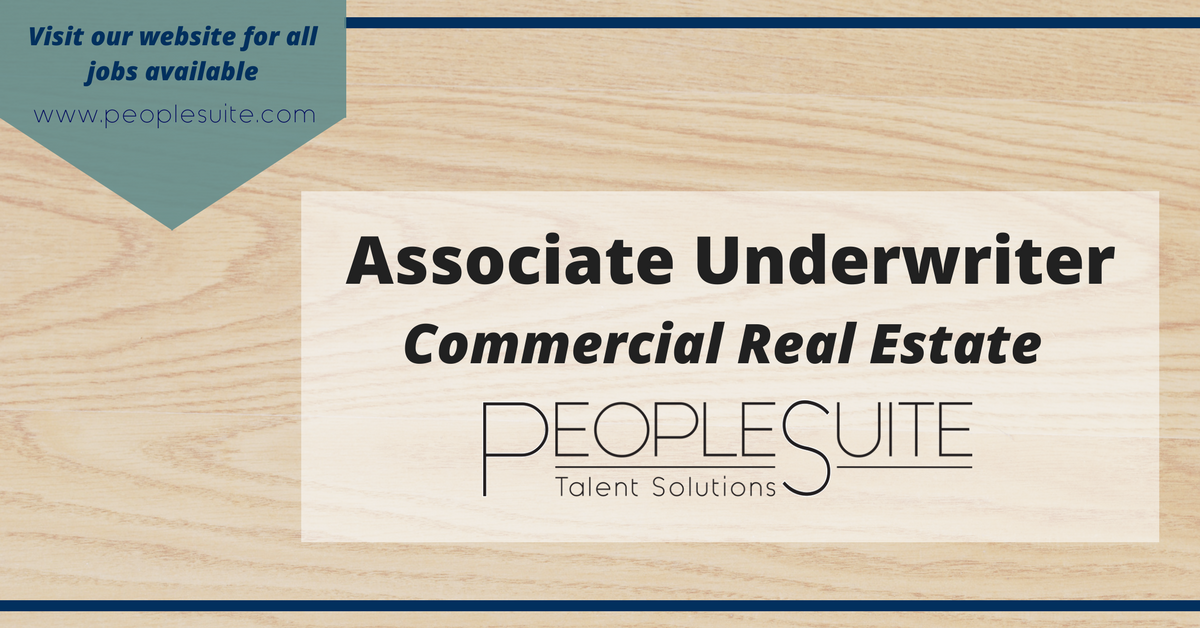 dlp3010's tweet photo. @PeopleSuite1 seeks an Assoc. Underwriter with 3+ years' experience in real estate valuation, loan credit admin. &amp; appraisal. Role will support underwriting &amp; commercial loan closings. Details here https://t.co/KOSQCkL2uU #RealEstateJobs #ContingencySearch #UnderwriterJobs https://t.co/jiZ3LVAUyt