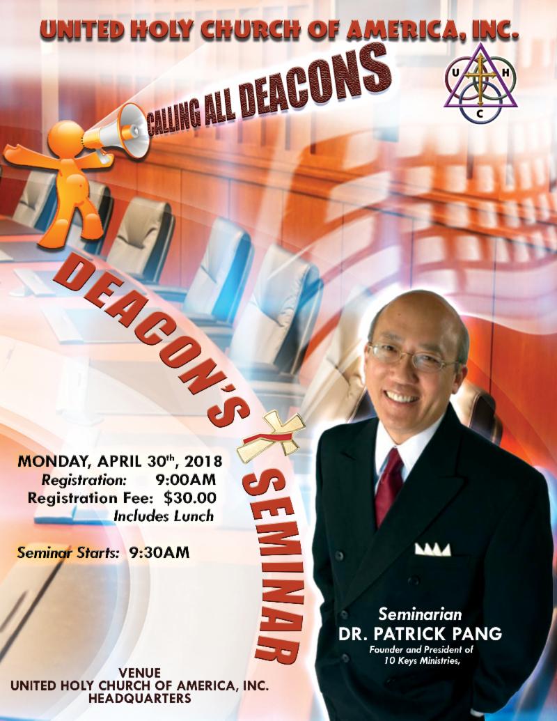 UHCAINC's tweet photo. Hope to see you this morning at 9am for our Deacon's Seminar with Dr. Patrick Pang! Registration is only $30.00 and includes lunch. https://t.co/vfNprcNktu https://t.co/lffeBtuQVV