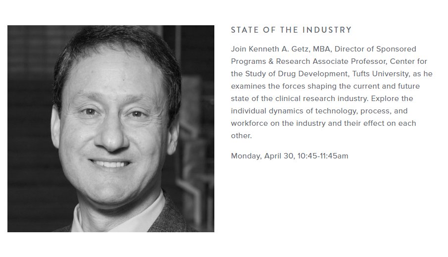 TuftsCSDD's tweet photo. CSDD Director of Sponsored Research Ken Getz will be delivering a talk on the state of the clinical research industry at @ACRPDC later this morning. https://t.co/FnLaZZlLr1 #ACRP2018 https://t.co/sWH2YpuLJE