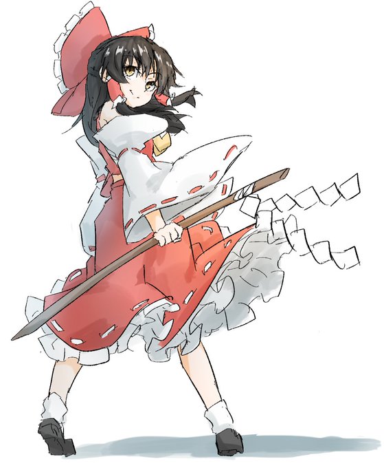 #深夜の真剣お絵描き60分一本勝負
霊夢 