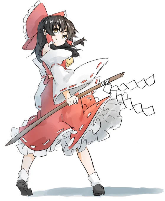 #深夜の真剣お絵描き60分一本勝負
霊夢 