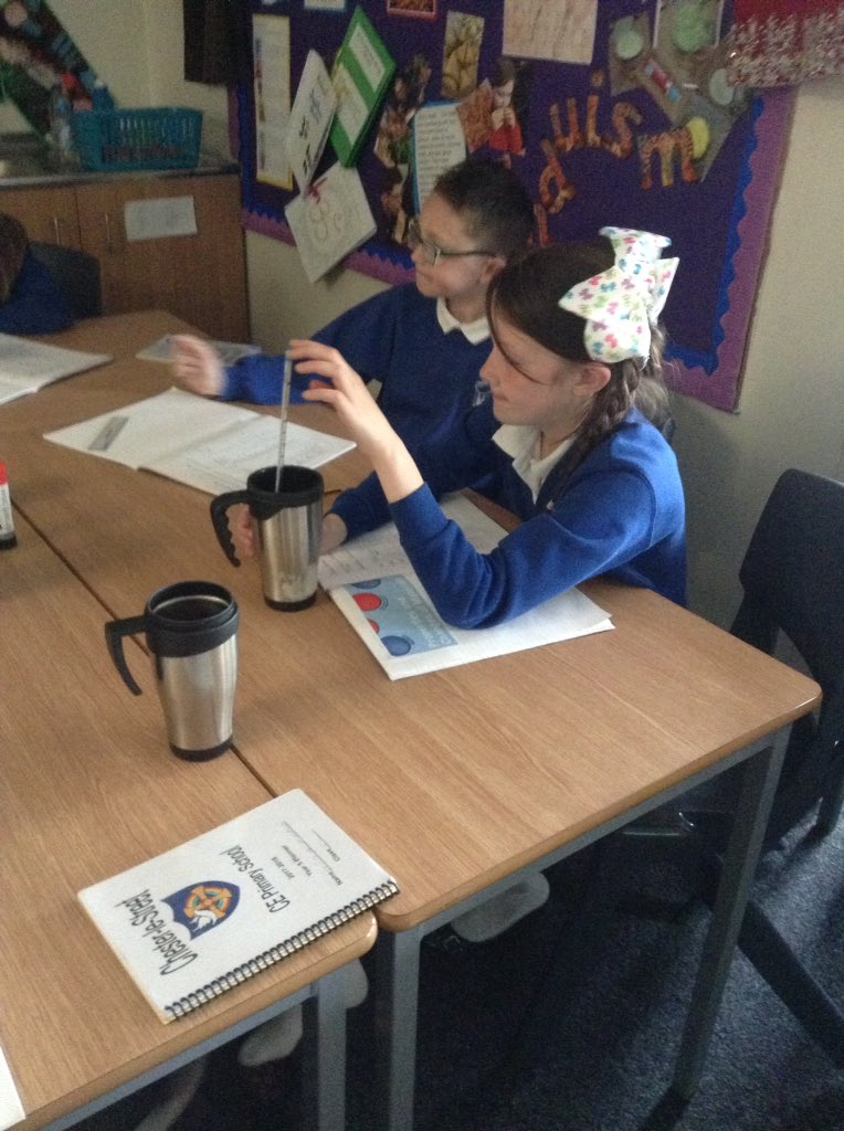 Year5CLS_CE's tweet photo. Measuring the thermal properties of cups #scienceinvestigation  @ChesterleStCofE https://t.co/sL8dHJyMum