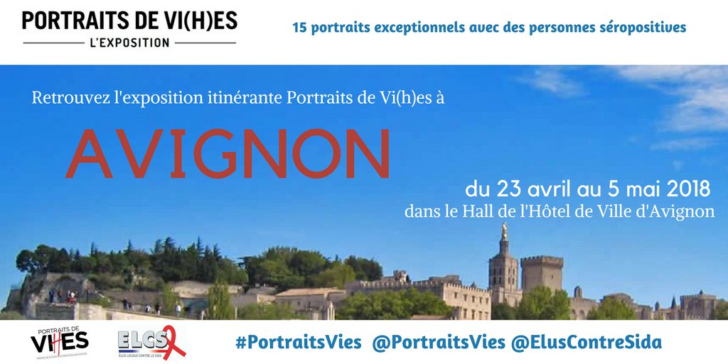 PortraitsVies's tweet photo. Retrouvez l'exposition Portraits de Vi(h)es (@PortraitsVies) 

à #Avignon

👉 Pour visiter l'exposition > rendez-vous à la Hôtel de Ville d'Avignon jusqu'au samedi 5 mai 2018

📲En savoir > https://t.co/rSuUkSEgYM …

#PortraitsVies #VIH #SIDA https://t.co/UeXXiRKKbx