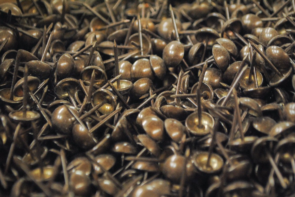 Getting down to #brass #tacks this Monday morning. Quite literally. And #nickel too! All in, Chaddock offers 20+ #nailheadtrim styles to #customize your look. Designers tell us we hit the nail on the head!
.
.
#customfurniture #madeinamerica #customupholstery #furniturefactory