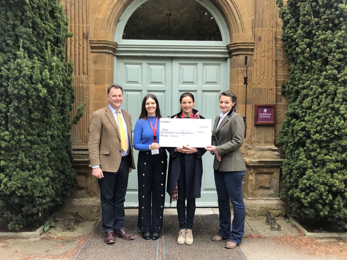 Thank you @carrdusschool and headmaster Ed Way for your incredibly kind donation to ROSY from your Christmas Fair. What you have given us will enable us to help more families in Oxfordshire to receive respite care @tania_fox @kjjawad