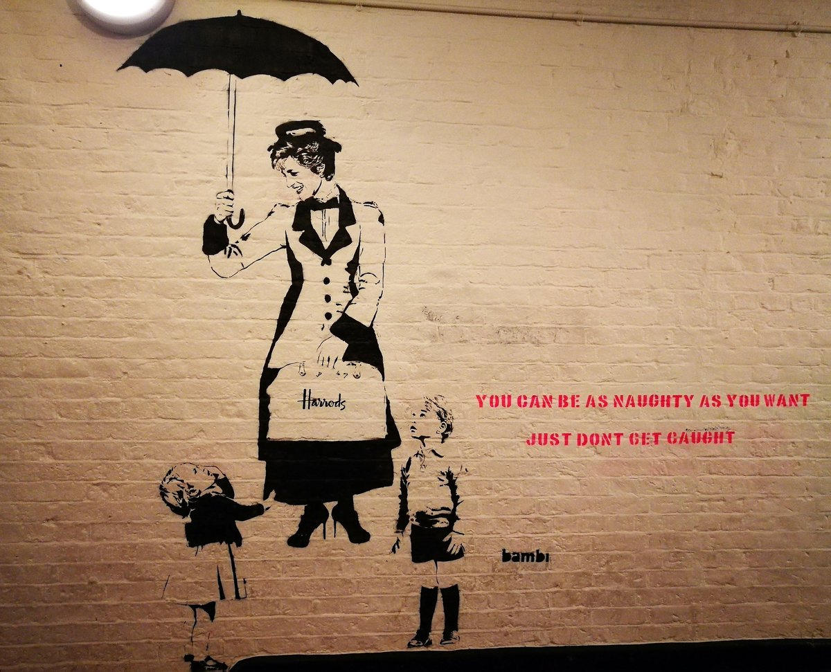erinnsole's tweet photo. "You can be as naughty as you want just don't get caught" 😉

#streetart #streetartist #bambi #marypoppins #harrods #ladydiana #babygeorge #charlotte #london #uk #england #greatbritain #art #artwork #uniqueartwork #artlover #myphoto #iwashere #artintheworld #artpower https://t.co/J6qC1jhBhh