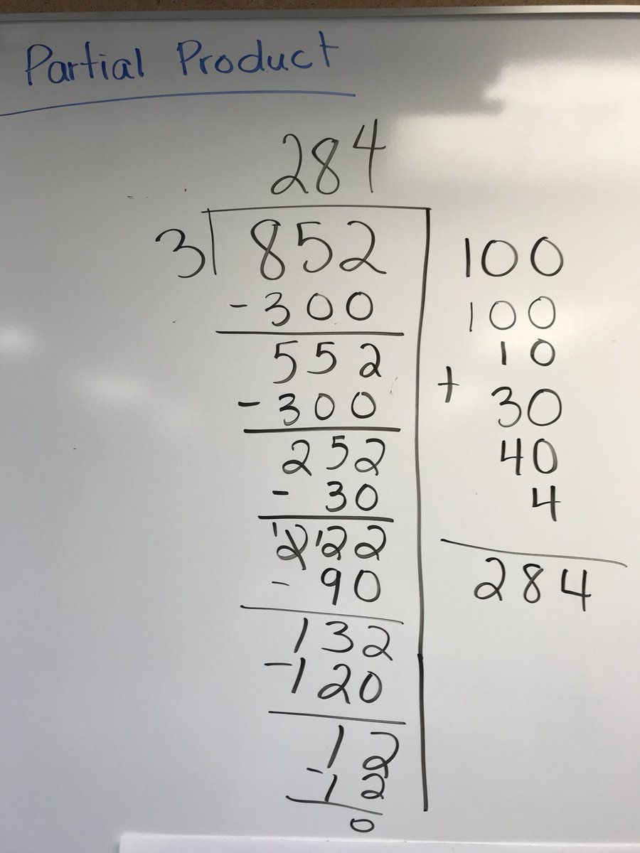 g_rodenburg's tweet photo. Our first division strategy #partialproduct will be practicing this week. Ask your child to show you how https://t.co/YTyFoKH7KK