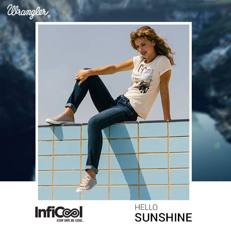 Wranglerdenims's tweet photo. Now you will never dread the heat! #InfiCool brings to you denims 👖, with excellent moisture wicking technology that keeps you sticky-free all day. Shop now: https://t.co/itA9rMSBsB #StaydryBeCool. Powered by Kooltex from @RElanOfficial https://t.co/xvC72mVQ56