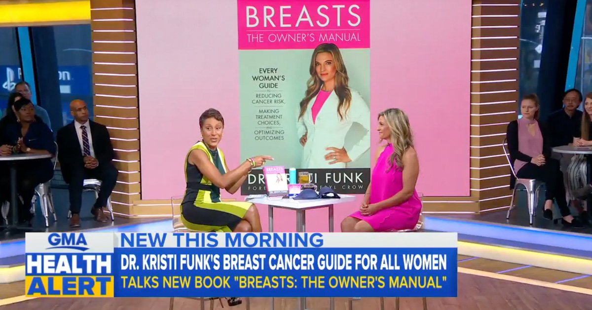 pinklotusbc's tweet photo. Spread the word! @drkristifunk's new bestselling book (https://t.co/7ilVMlyejo) has hit the shelves and we can only guarantee one thing: it is a game changer for #breastcancer and a must-have for all women! And, if you missed her on @GMA today, see it at https://t.co/7d2QURS48x https://t.co/NzzFve7TkG