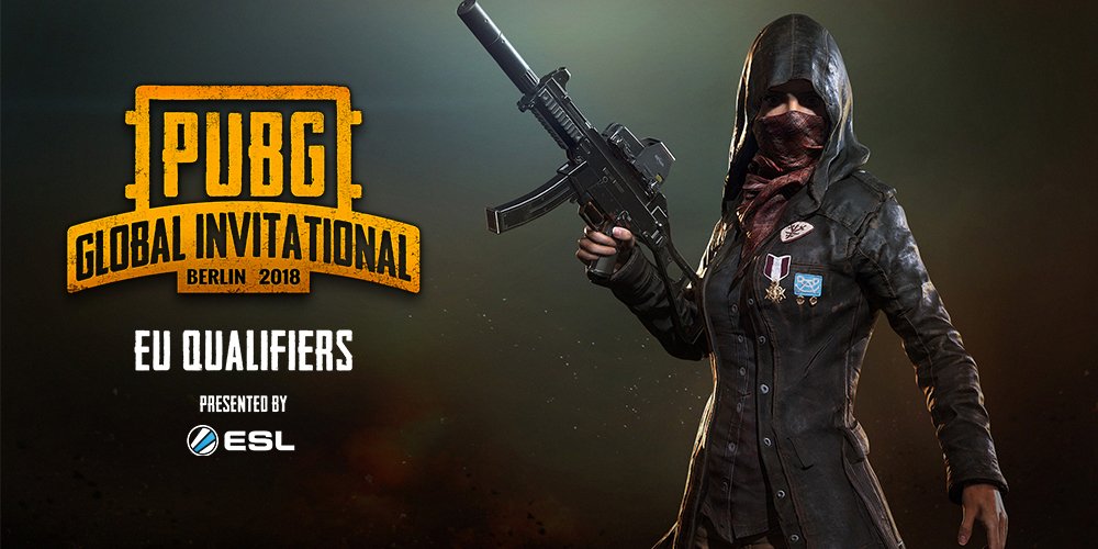 ESLPUBG's tweet photo. The $100,000 #PUBG Global Invitational 2018 EU Qualifiers - your path to Berlin!
Check out how you can take part in the Open Qualifiers.

https://t.co/QUiWApdry3 https://t.co/mpvYVqQo0w