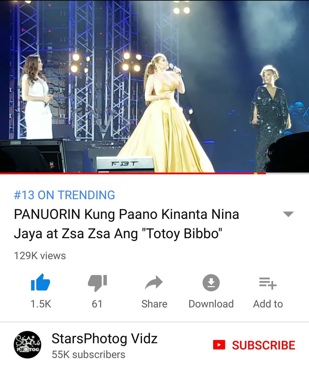 KKBtayo's tweet photo. #18KConcert @kbrosas Trending sa #Youtube
* Trending at #13 - Number with @jayasoul &amp; @zsazsapadilla 
* Trending at #20 - Number with @loveangelinequinto
&amp; @kylaalvarez 
* Trending at #50 - Duet with Ms. @reginevalcasid https://t.co/c5x3njM2S6