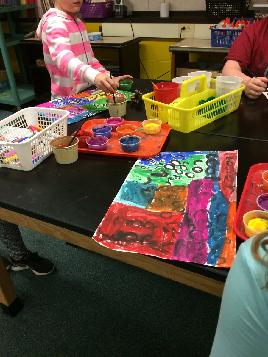 JudyEnglish123's tweet photo. Abstract name painting with 2nd. #rcsdpirates https://t.co/d50YAXoFZn