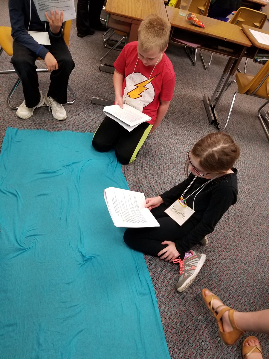 HNSonger's tweet photo. Acting out our scenes from "The Lightning Thief" was so much fun! The students did such a good job getting into their characters. Monday Funday was a success! #acting #4thgrade  @camphalfblood https://t.co/w5avlfIZR2