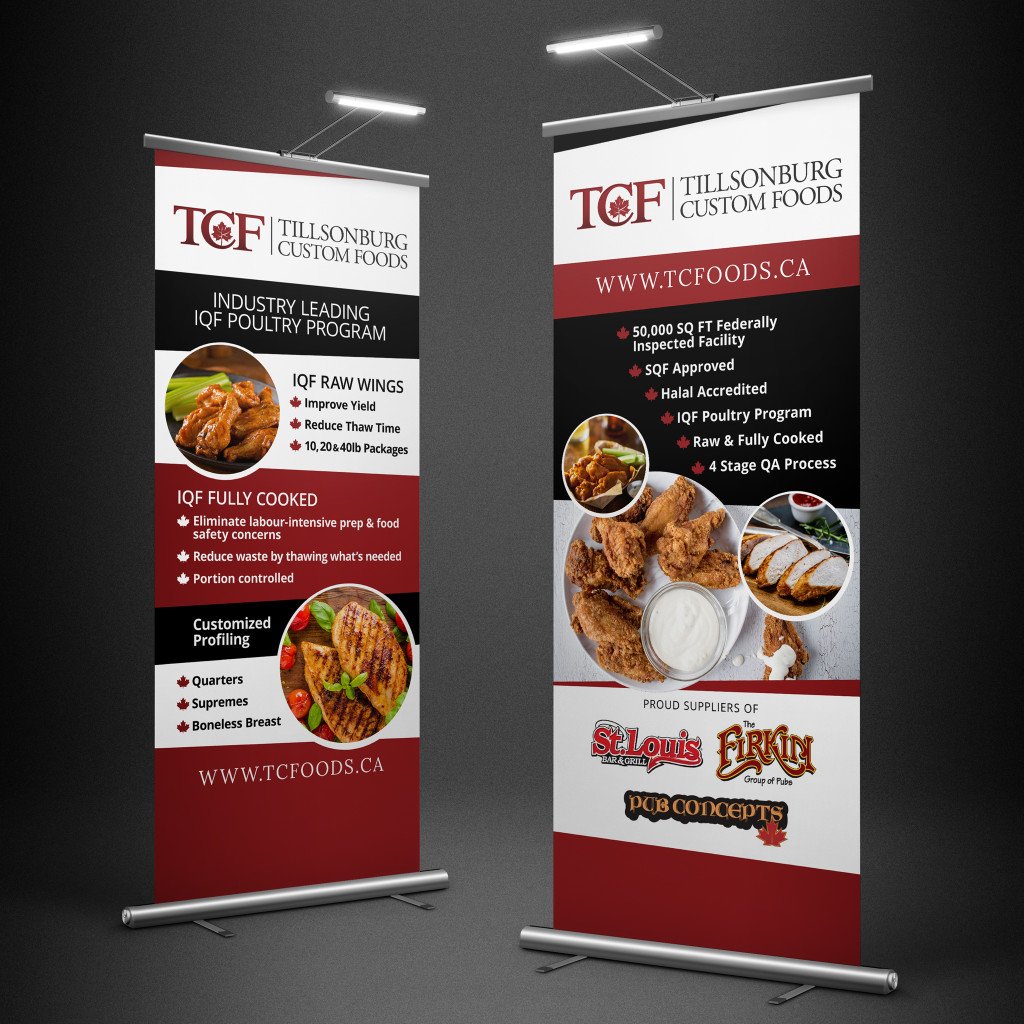 _designdevelop_'s tweet photo. TC Foods wrapped up their trade show &amp; we were happy to help them look good with a set of pull up banners. Keep your displays clear &amp; brief, they are meant to draw your audience so you can start a conversation.
#design #printdesign #bannerdesign #tradeshowdesign https://t.co/vP8DADnmr8